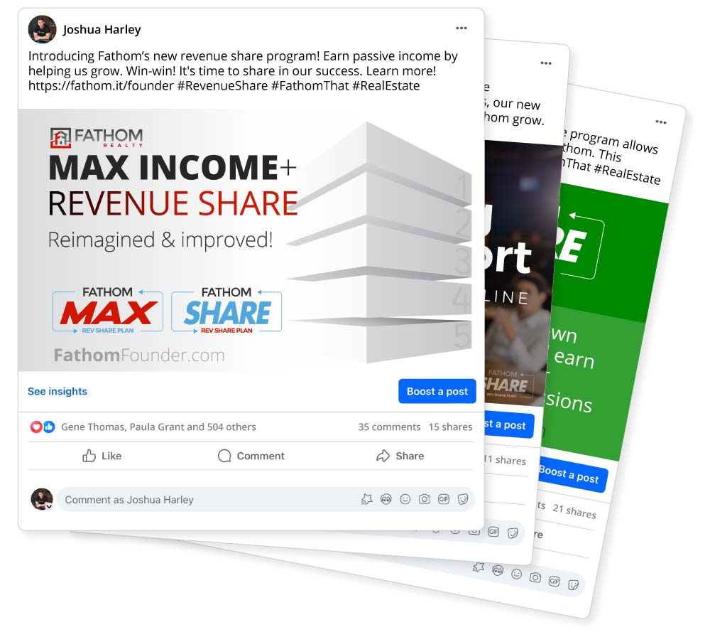 Revenue Share social media posts